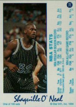 1994 Star Century #38 Shaquille O'Neal Back