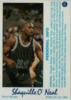 1994 Star Century #44 Shaquille O'Neal Back