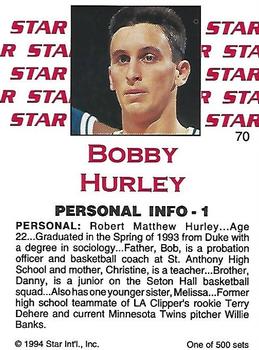 1994 Star Nova #70 Bobby Hurley Back
