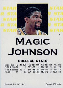 1994 Star Nova #1 Magic Johnson Back