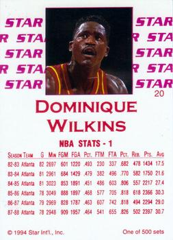 1994 Star Nova #20 Dominique Wilkins Back