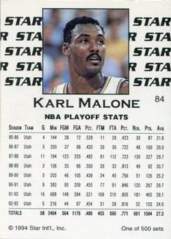 1994 Star Nova #84 Karl Malone Back
