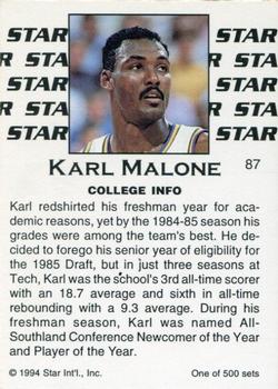 1994 Star Nova #87 Karl Malone Back