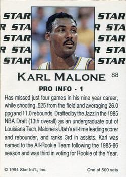 1994 Star Nova #88 Karl Malone Back