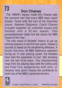 1991-92 Fleer - 3D Acrylic #73 Don Chaney Back