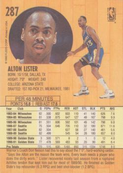 1991-92 Fleer - 3D Acrylic #287 Alton Lister Back