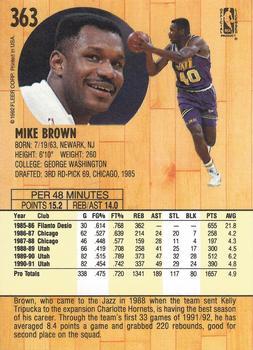 1991-92 Fleer - 3D Acrylic #363 Mike Brown Back