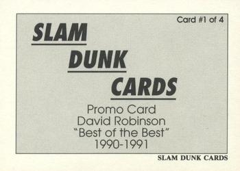 1990-91 Slam Dunk David Robinson (Unlicensed) - Promos #1 David Robinson Back