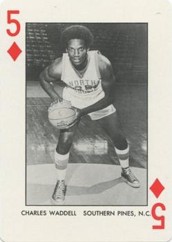 1973-74 North Carolina Tarheels Playing Cards #5♦ Charles Waddell Front