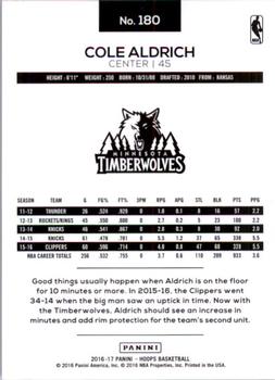 2016-17 Hoops #180 Cole Aldrich Back