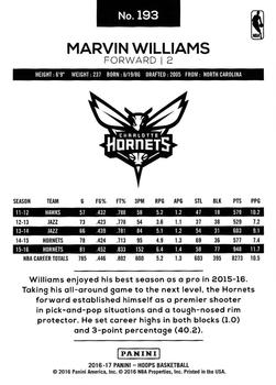 2016-17 Hoops #193 Marvin Williams Back