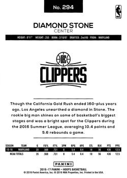 2016-17 Hoops #294 Diamond Stone Back