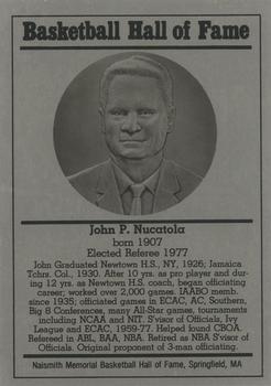 1986-02 Basketball Hall of Fame Metallic #NNO John P. Nucatola Front