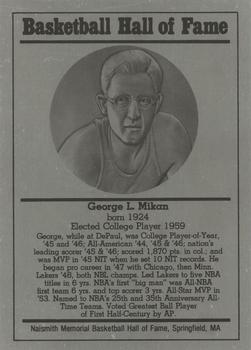 1986-02 Basketball Hall of Fame Metallic #NNO George Mikan Front