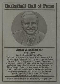 1986-02 Basketball Hall of Fame Metallic #NNO Arthur Schabinger Front