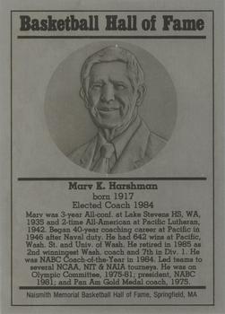 1986-02 Basketball Hall of Fame Metallic #NNO Marv Harshman Front
