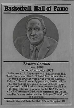1986-02 Basketball Hall of Fame Metallic #NNO Eddie Gottlieb Front