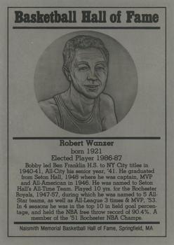 1986-02 Basketball Hall of Fame Metallic #NNO Bobby Wanzer Front