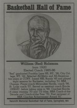 1986-02 Basketball Hall of Fame Metallic #NNO Red Holzman Front