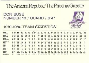 1992-93 Arizona Republic/Gazette Phoenix Suns 25th Anniversary #NNO Don Buse Back