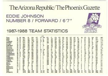 1992-93 Arizona Republic/Gazette Phoenix Suns 25th Anniversary #NNO Eddie Johnson Back