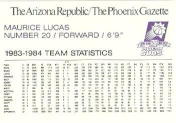 1992-93 Arizona Republic/Gazette Phoenix Suns 25th Anniversary #NNO Maurice Lucas Back