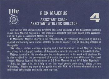 1982-83 Lite Beer Marquette Warriors #NNO Rick Majerus Back