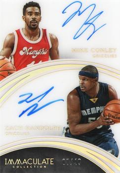 2015-16 Panini Immaculate Collection - Dual Autographs #45 Zach Randolph / Mike Conley Front