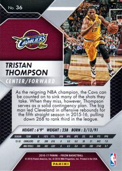2016-17 Panini Prizm #36 Tristan Thompson Back