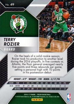 2016-17 Panini Prizm #49 Terry Rozier Back