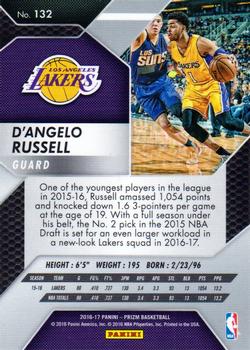 2016-17 Panini Prizm #132 D'Angelo Russell Back