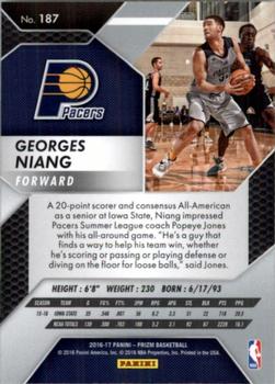 2016-17 Panini Prizm #187 Georges Niang Back
