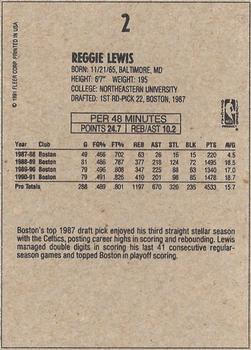 1991-92 Fleer Wheaties #2 Reggie Lewis Back