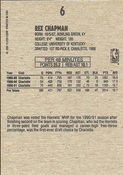 1991-92 Fleer Wheaties #6 Rex Chapman Back