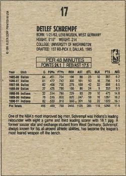 1991-92 Fleer Wheaties #17 Detlef Schrempf Back