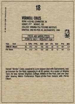1991-92 Fleer Wheaties #18 Vernell Coles Back