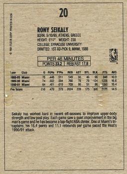 1991-92 Fleer Wheaties #20 Rony Seikaly Back