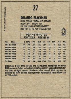 1991-92 Fleer Wheaties #27 Rolando Blackman Back