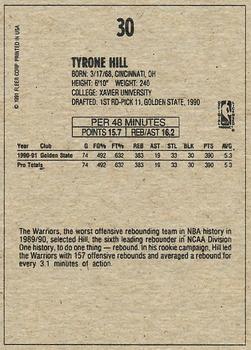 1991-92 Fleer Wheaties #30 Tyrone Hill Back