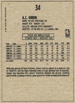 1991-92 Fleer Wheaties #34 A.C. Green Back
