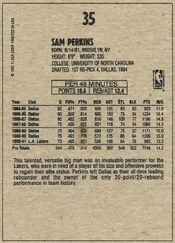 1991-92 Fleer Wheaties #35 Sam Perkins Back