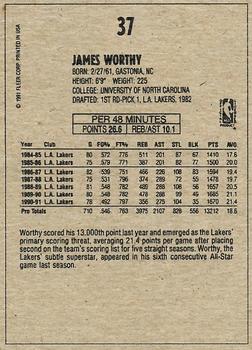 1991-92 Fleer Wheaties #37 James Worthy Back