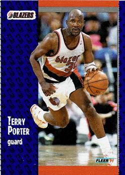 1991-92 Fleer Wheaties #42 Terry Porter Front