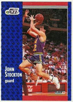 1991-92 Fleer Wheaties #49 John Stockton Front