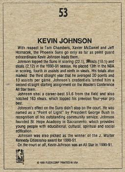 1991-92 Fleer Wheaties #53 Kevin Johnson Back