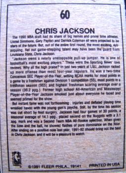 1991-92 Fleer Wheaties #60 Chris Jackson Back