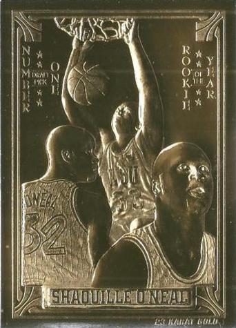 1994 Bleachers / Classic 23K All-Gold #NNO Shaquille O'Neal Front