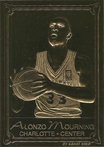 1994 Bleachers / Classic 23K All-Gold #1 Alonzo Mourning Front