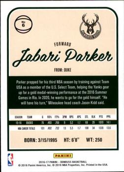 2016-17 Donruss #6 Jabari Parker Back