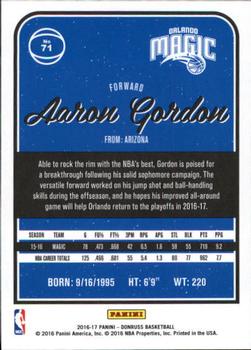 2016-17 Donruss #71 Aaron Gordon Back